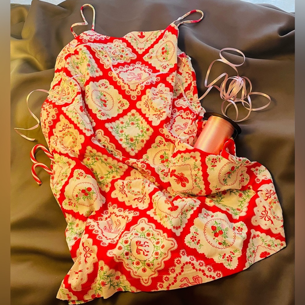 Floral Patterned Red Dress